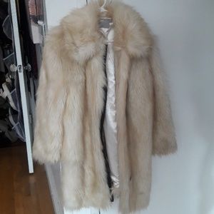 Creme Faux Fur Long Coat